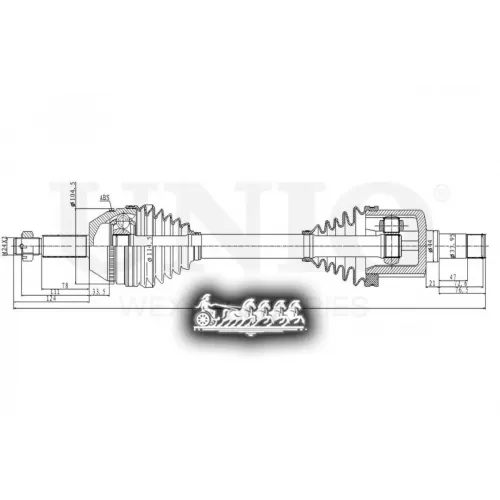 Привод В Сборе Ford Transit/Tourneo 06- Перед.лев. UNIO 