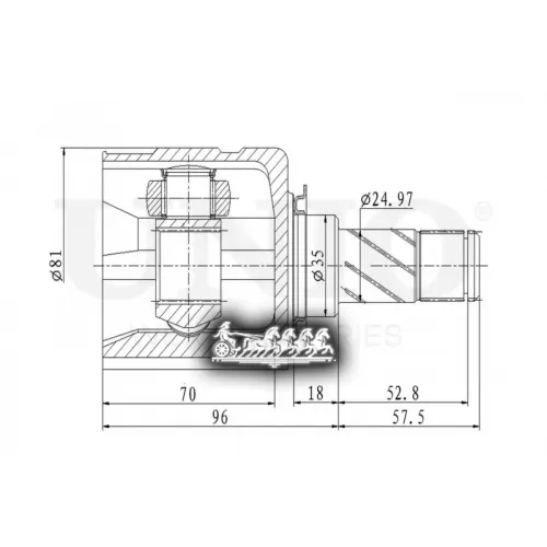 Шрус Opel Corsa 00- Внутр. UNIO 