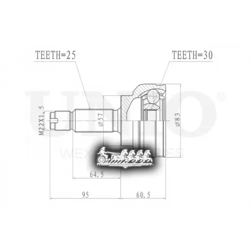 Шрус Mitsubishi Lancer 03- Внеш. UNIO 