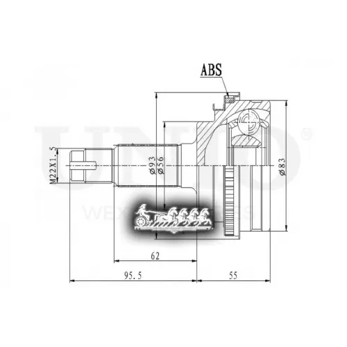 Шрус Toyota Corolla/Rav4 91- Внеш. UNIO 