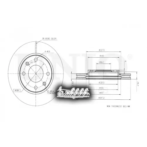 Диск Тормозной Psa 206/Xsara Picasso 93- Перед. UNIO 