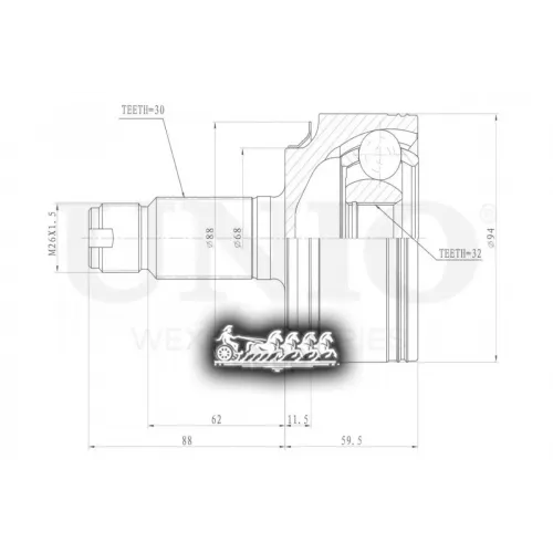 Шрус Honda Accord/Cr-V 06- Внеш. UNIO 