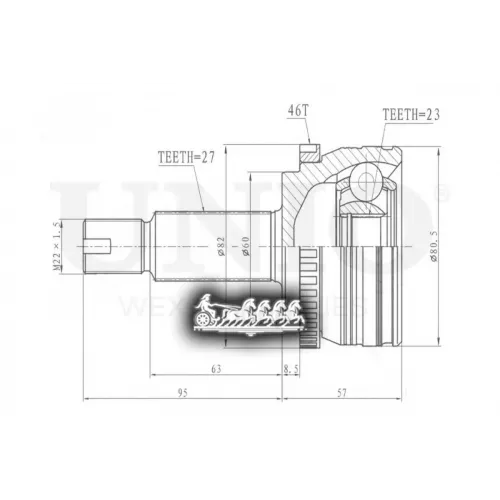 Шрус Hyundai Creta 16- Внеш. UNIO 