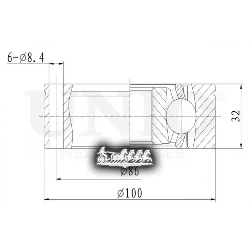 Шрус Vw Transporter(T3) 79- Внутр. UNIO 