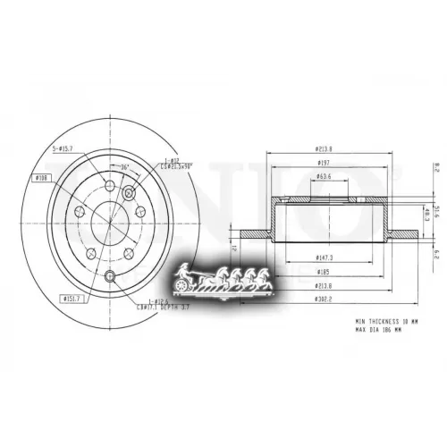 Диск Тормозной Land Rover Freelander 06- Задн. UNIO 