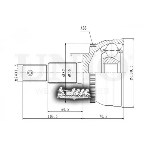 Шрус Nissan X-Trail 01- Внеш. UNIO 
