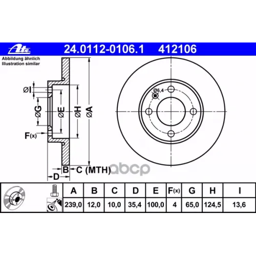 Диск Тормозной Ate 24.0112-0106.1