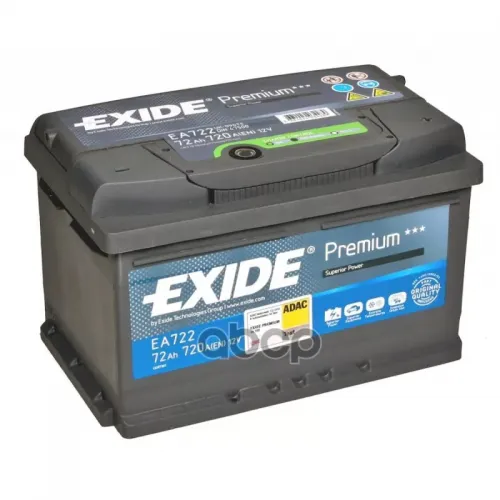 Аккумулятор Premium 12V 72Ah 720A 278Х175х175 Полярность Etn0 Клемы En Крепление B13 EXIDE 
