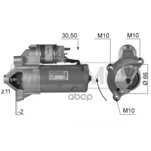Стартер Citroen/Peugeot 1.4Kw Era 