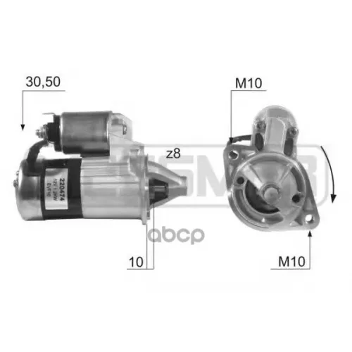 Стартер Mitsubishi 1.2Квт Era 
