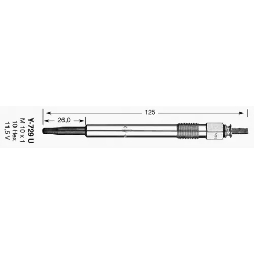 Свеча Накаливания D-Power Dp34 Y-729U Land Rover Defender 110 90-06/Discovery (В Уп. 10 Шт) NGK 
