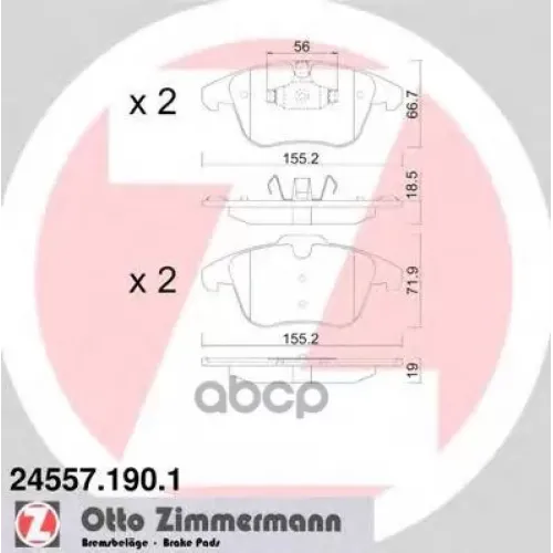 Колодки Тормозные Дисковые Zimmermann 24557.190.1