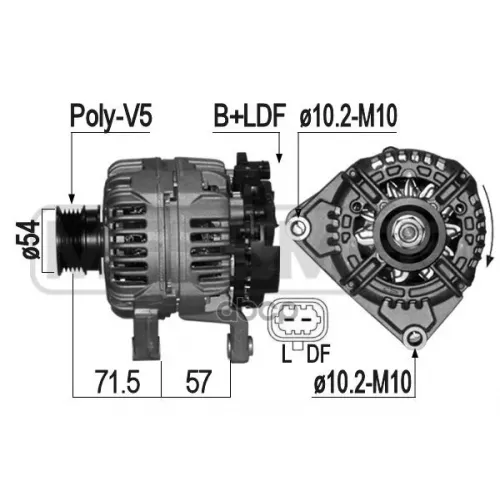 Генератор Opel Astra H/Zafira 1.6 -14 100A Era 
