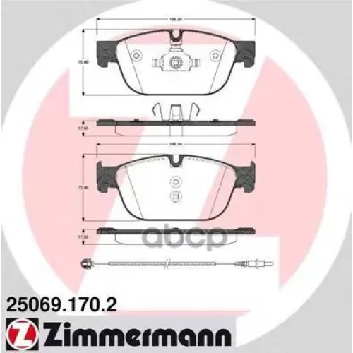 Колодки Тормозные Дисковые Zimmermann 25069.170.2