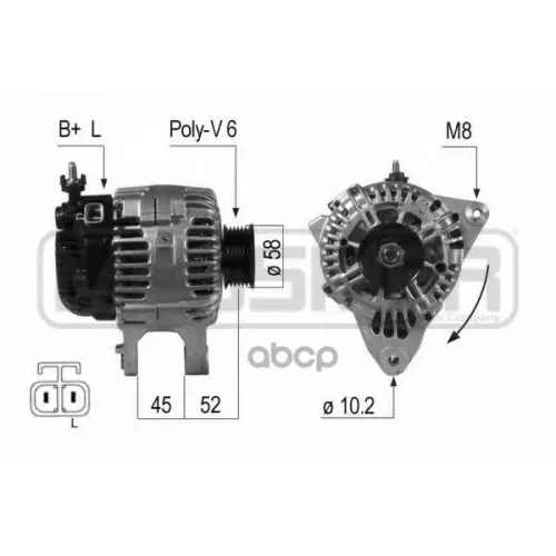 Генератор Hyundai Santa Fe 2.7 120A Era 