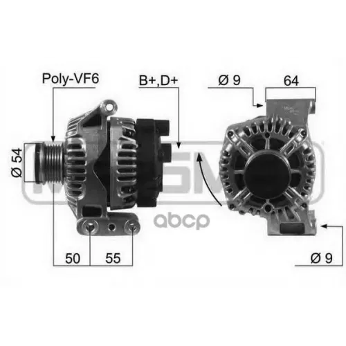 Генератор Fiat/Opel 1.3 Cdti 90A Era 