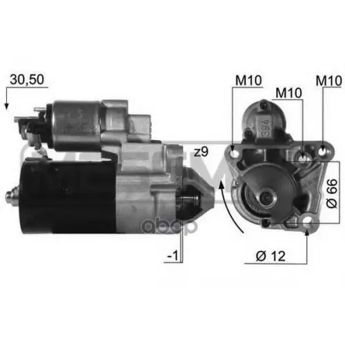 Стартер Renault Laguna Ii 1.8/2.0 0.9Kw Era 