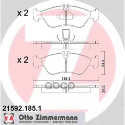 Колодки Тормозные Дисковые Zimmermann 21592.185.1
