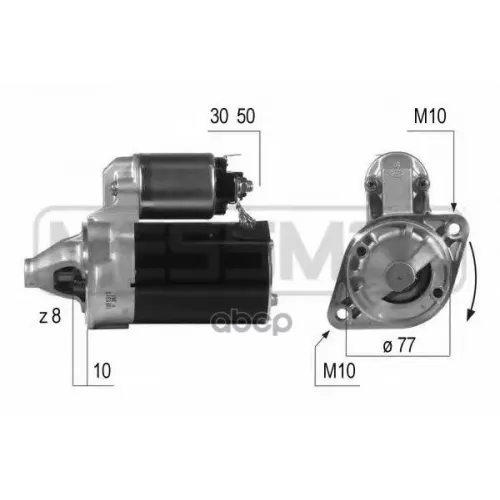 Стартер Hyundai Accent/Getz/Elantra/Excel/S Coupe 0.9Kw A/T Era 