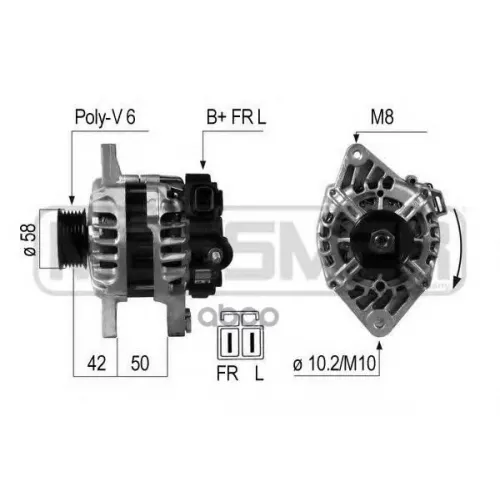 Генератор Hyundai Solaris/Kia Rio 1.4/1.6 11- 90A Era 