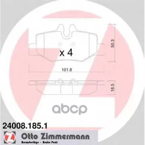 Колодки Тормозные Дисковые Zimmermann 24008.185.1