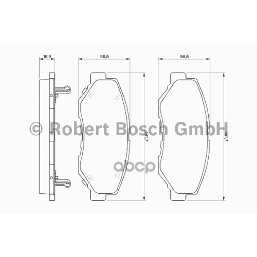 Колодки Тормозные Дисковые Передние Bosch 