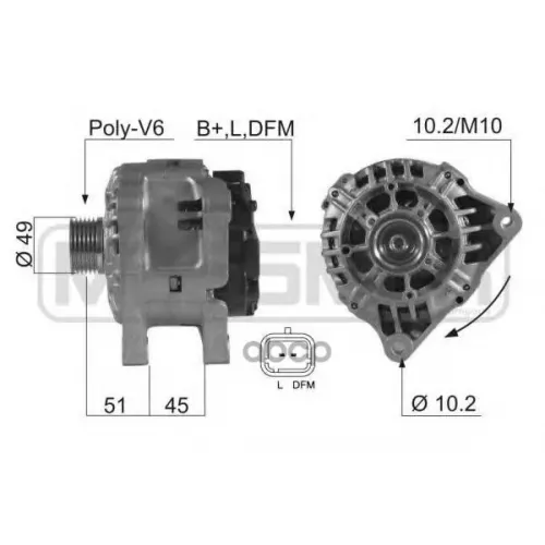 Генератор Citroen/Peugeot 90A Era 