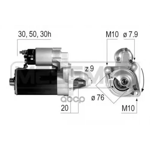 Стартер Bmw E39/46/60 1.4Квт Era 