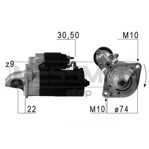 Стартер Bmw 2.0/3.0 D 1.8Квт Era 