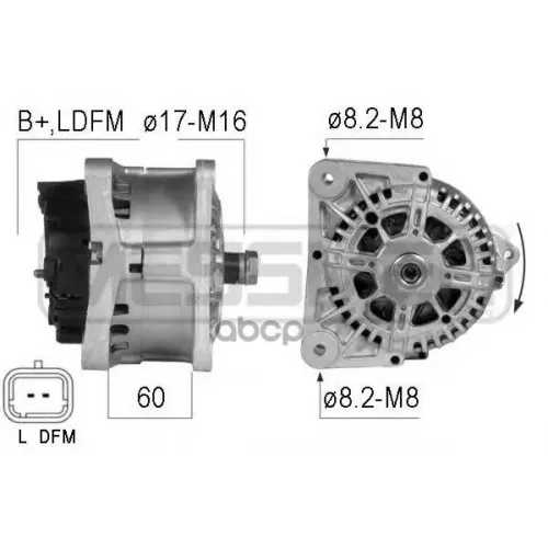 Генератор Renault/Nissan 1.5 Dci- 110А Era 