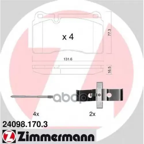 Колодки Тормозные Дисковые Zimmermann 24098.170.3