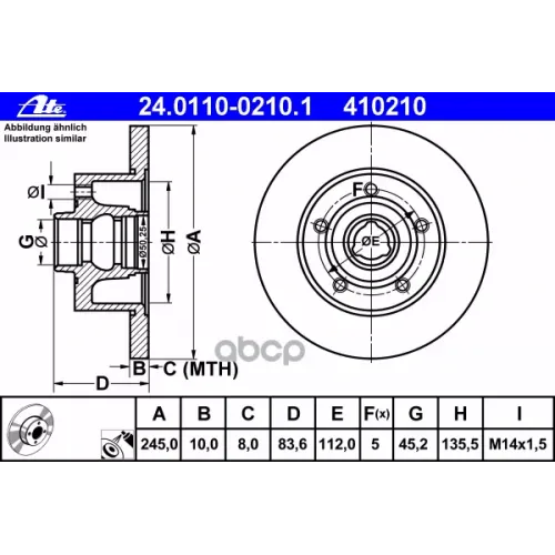 Диск Тормозной Ate 24.0110-0210.1