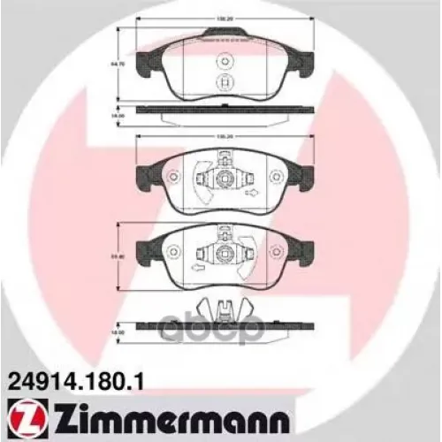 Колодки Тормозные Дисковые Zimmermann 24914.180.1