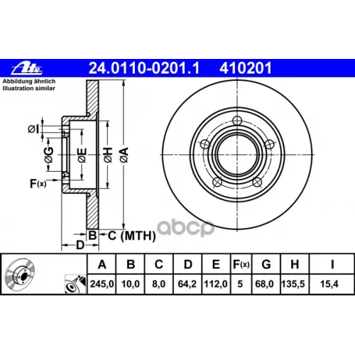 Диск Тормозной Ate 24.0110-0201.1