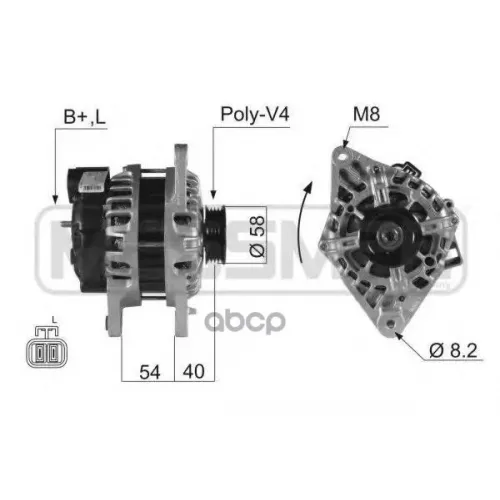 Генератор Hyundai Accent/Verna/Getz/Elantra/Matrix/Kia Rio/Cerato/Sportage 90A Era 