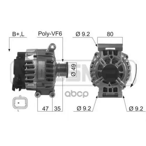 Генератор Citroen C3/C4/Berlingo/Peugeot 207/308 120A Era 