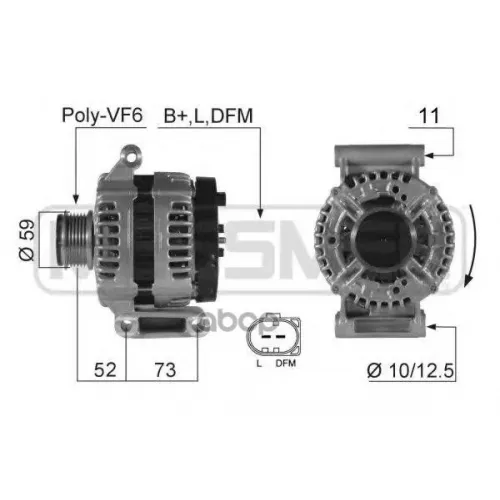 Генератор Fiat Ducato 2.2 D/Ford Transit 2.2 Tdci 06- 150A Era 