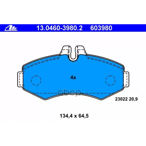 Колодки Тормозные Дисковые Ate 13.0460-3980.2