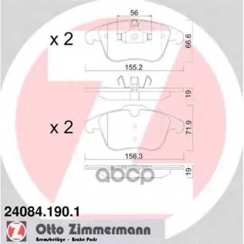 Колодки Тормозные Дисковые Zimmermann 24084.190.1