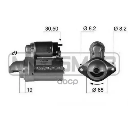 Стартер Daewoo Nexia/Lacetti/Lanos/Opel 0.8Квт Era 