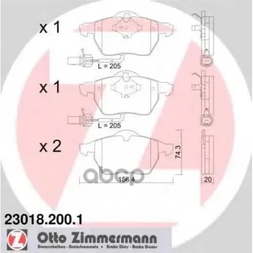 Колодки Тормозные Дисковые Zimmermann 23018.200.1