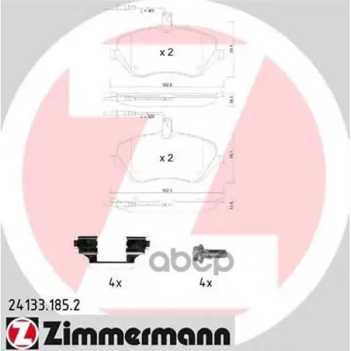 Колодки Тормозные Дисковые Zimmermann 24133.185.2