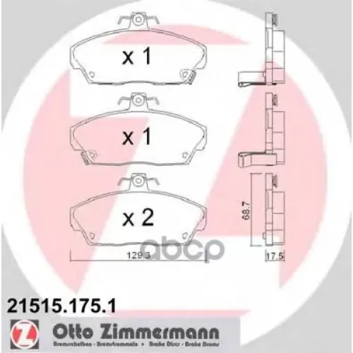 Колодки Тормозные Дисковые Zimmermann 21515.175.1