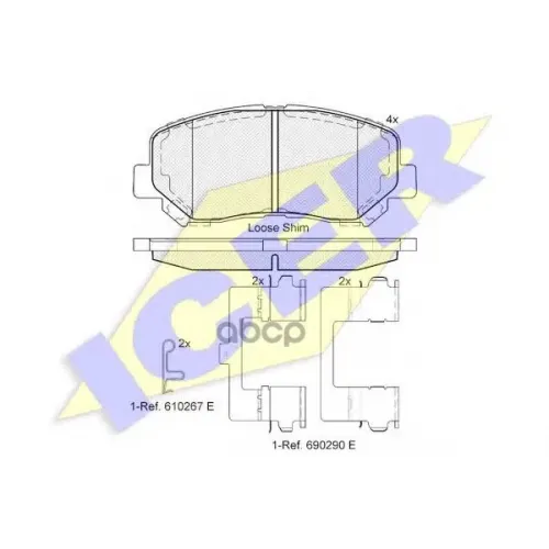 Колодки Тормозные Комплект Icer 