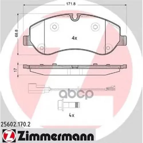 Колодки Тормозные Дисковые Zimmermann 25602.170.2