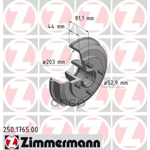 Барабан Тормозной Zimmermann 250.1765.00
