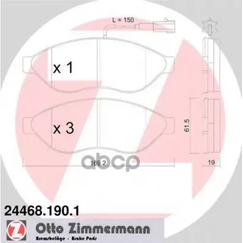 Колодки Тормозные Дисковые Zimmermann 24468.190.1