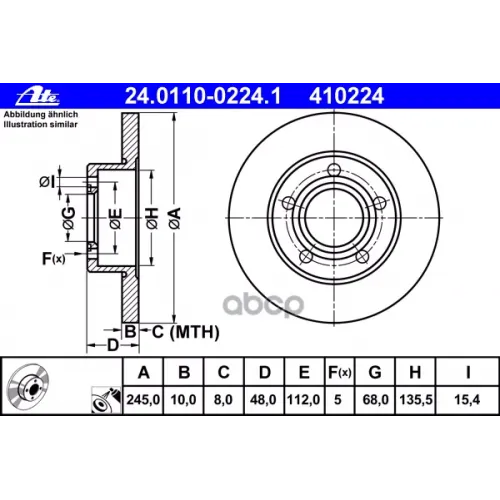Диск Тормозной Ate 24.0110-0224.1