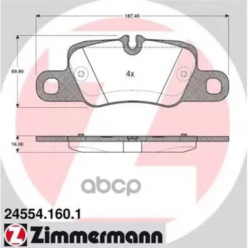 Колодки Тормозные Дисковые Zimmermann 24554.160.1