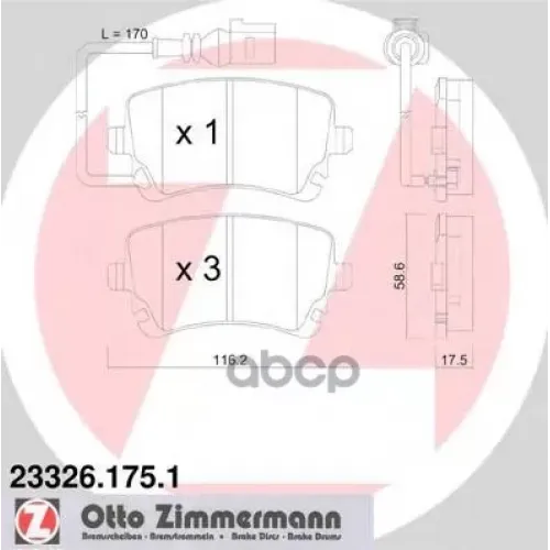 Колодки Тормозные Дисковые Zimmermann 23326.175.1